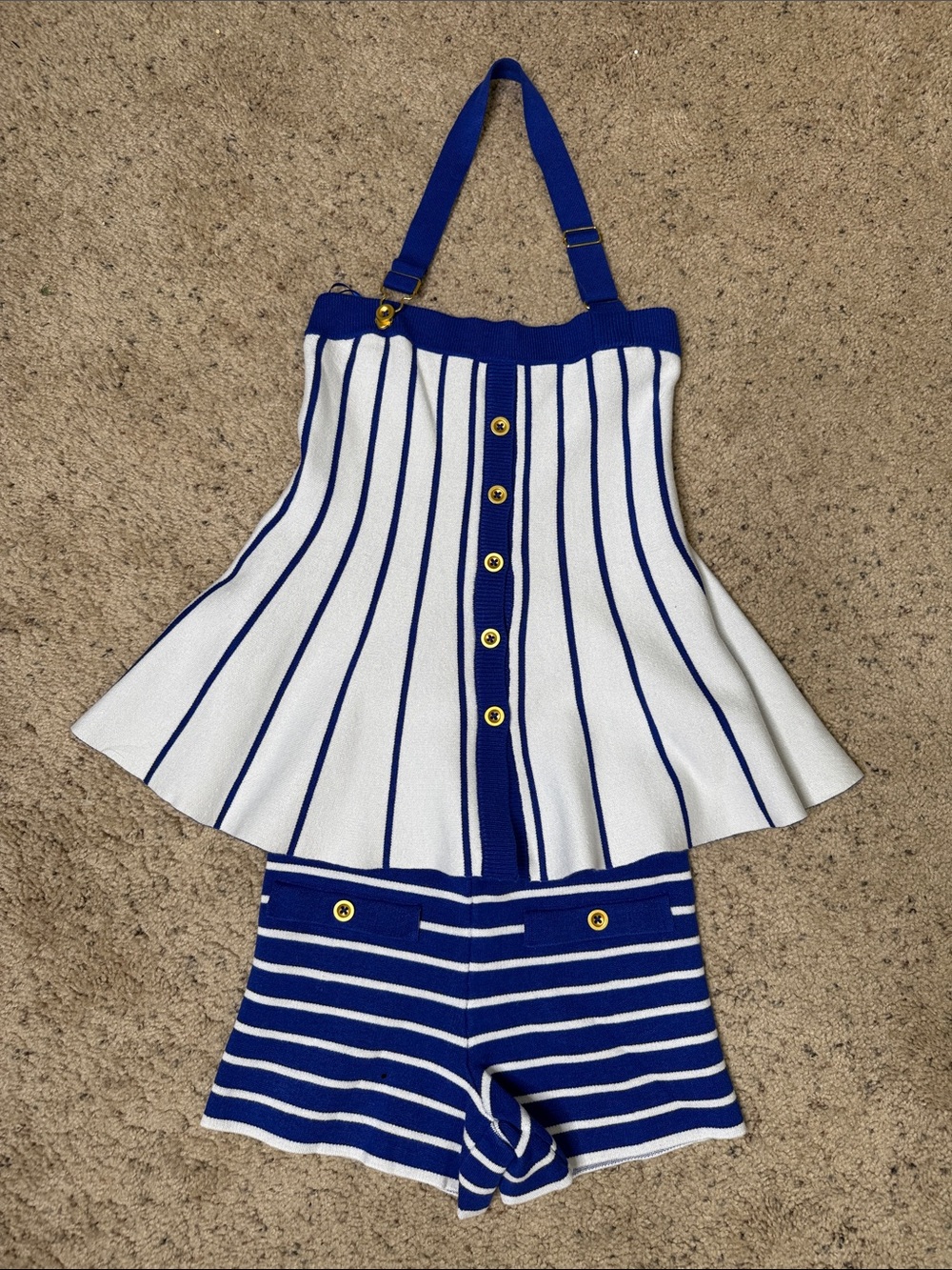Brand new Anthropologie Nautical Halter Too & Shorts Set S/XS